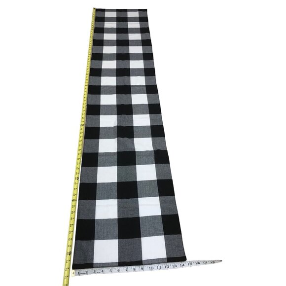 Pier 1 Imports Black White Buffalo Check Table Runner Holiday Decor 14.5” X 74 - Picture 5 of 8